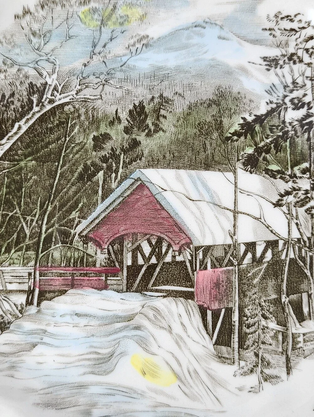Johnson Brothers Friendly Village The Covered Bridge Salad Plates- Set of 2